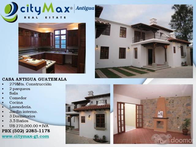 CITYMAX VENDE CASA EN ANTIGUA GUATEMALA