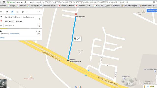 SE VENDE UN TERRENO EN KM. 7.5 CARRETERRA AL ATLANTICO ZONA 18 POR LA COCA COLA SE RECIBE CARRO MAS 