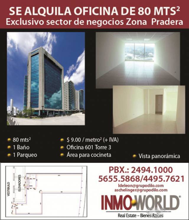 Alquilo Oficina en Zona Pradera zona 10 - Image 1