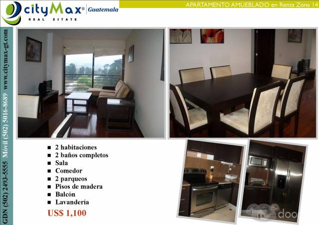 ALQUILO APARTAMENTO AMUEBLADO ZONA 14 - Image 1