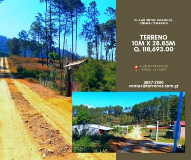 Terrenos en venta en Chimaltenango, contamos con financiamiento propio