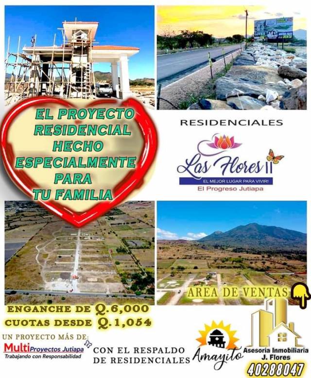 Terrenos residenciales Las Flores 2 9x18mts El Progreso-Jutiapa Cel:40288047 - Miniatura 2
