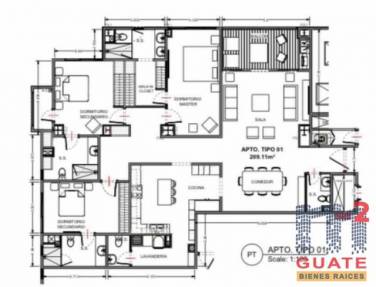 Apartamento de 254.81 m2 de construcción en Venta, Zona 15 - Image 1