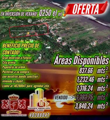 Vendo Terrenos A Q250xmt2 en Lindamar Puerto San José. Cel: 40288047 - Image 1