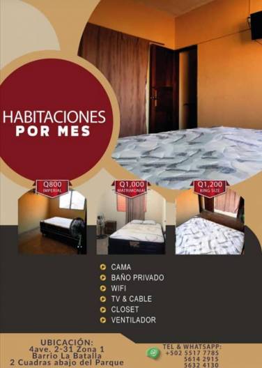 alquiler de habitaciones en coatepeque - Image 1