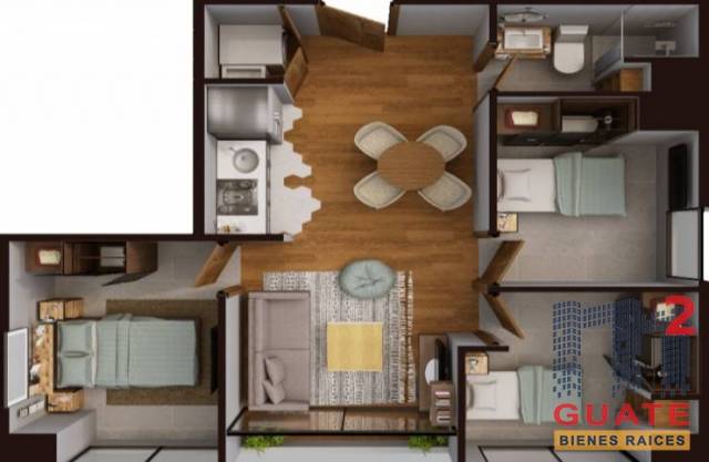 Apartamento de 82.48 m2 de construcción en Renta, Zona 02 - Miniatura 6