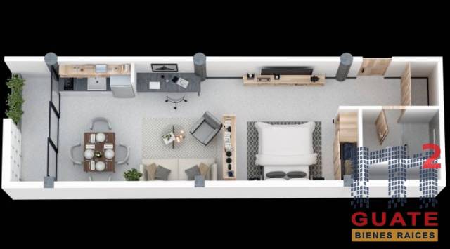 Apartamento de 42.61 m2 de construcción en Venta, Zona 01 - Miniatura 4