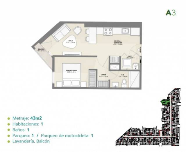 Apartamento en Venta Zona 12 frente Plaza Maderos - Miniatura 8