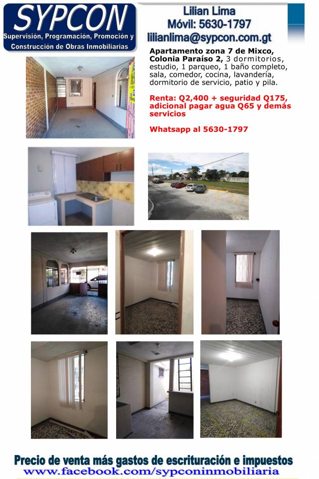 Apartamento en alquiler zona 7 Mixco - Image 1