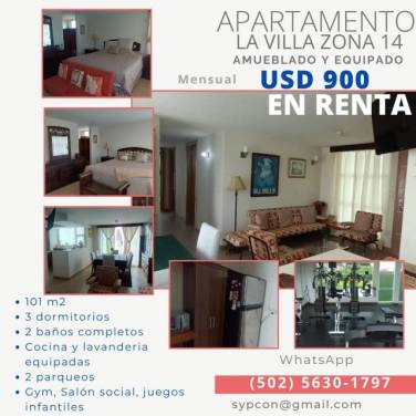 Apartamento zona 14 la Villa amueblaod y equipado - Image 1