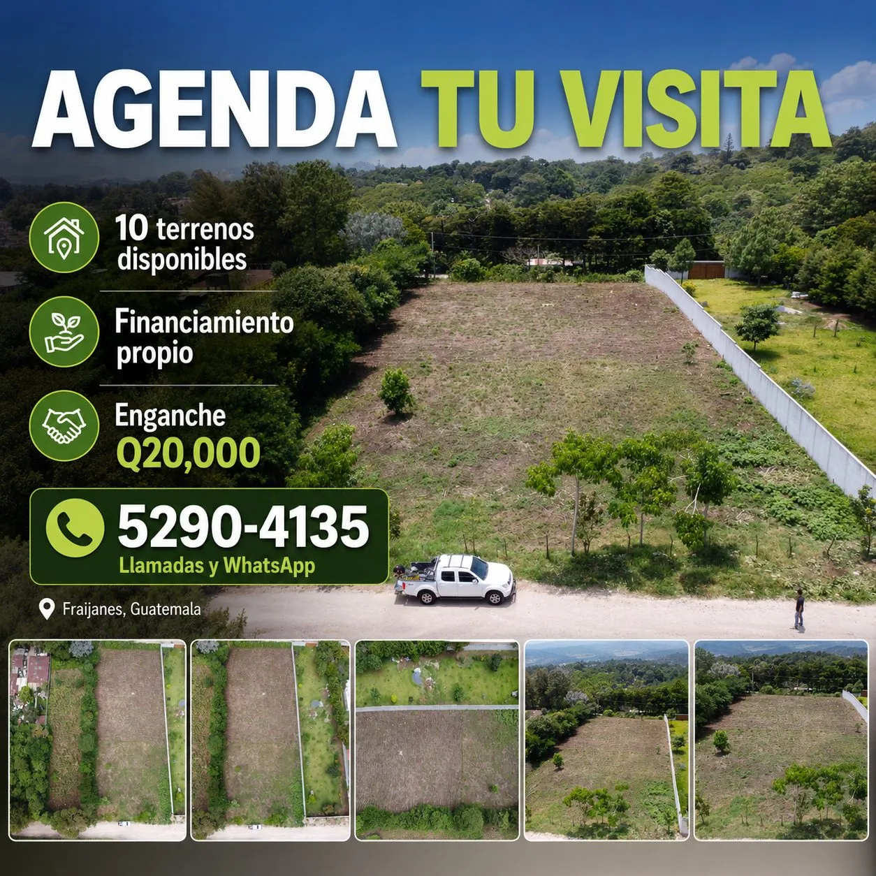 Lotes residenciales 8x15 en Fraijanes | Financiamiento propio - 2